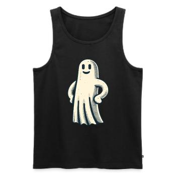 Lustiger Vintage Geist Retro Art Style Halloween - Männer Premium Bio Tank Top - Schwarz - Vorne - AI Model Male 178 light (178cm)