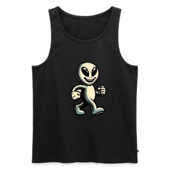 Retro Vintage Alien Halloween Costume Decoration - Men's Premium Organic Tank Top - black - Front - AI Model Male 178 light (178cm)