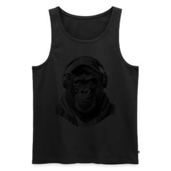 T-shirt de rue Silverback - Débardeur bio Premium Homme - noir - Devant - AI Model Male 178 light (178cm)