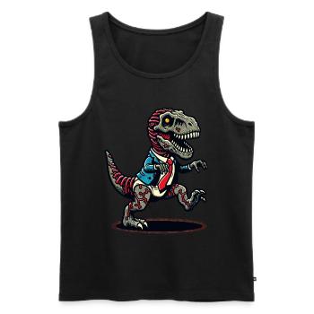 T-Rex dinosaure zombie Halloween Costume Décoration - Débardeur bio Premium Homme - noir - Devant - Michal (187cm)