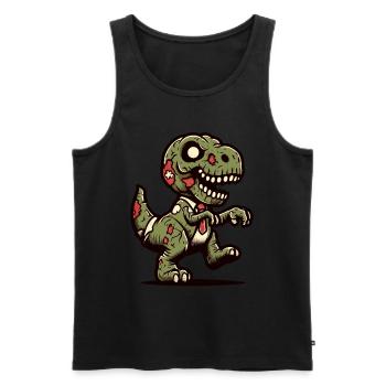 T-Rex Dinosaure Mignon Zombie Halloween - Débardeur bio Premium Homme - noir - Devant - Michal (187cm)