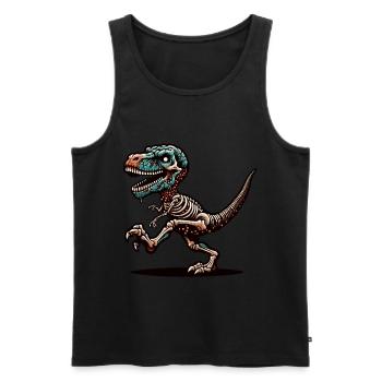 T-Rex dinosaure zombie Halloween Costume Décoration - Débardeur bio Premium Homme - noir - Devant - Michal (187cm)