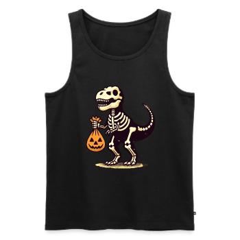 T Rex Dinosaurier Skelett Halloween Kostüm Deko - Männer Premium Bio Tank Top - Schwarz - Vorne - Michal (187cm)