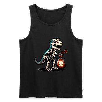 T Rex Dinosaurier Skelett Halloween Kostüm Deko - Männer Premium Bio Tank Top - Schwarz - Vorne - Michal (187cm)