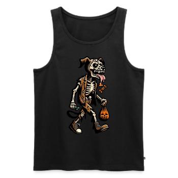 Mort-vivant zombie chien Trick or Treat Creepy - Débardeur bio Premium Homme - noir - Devant - Michal (187cm)