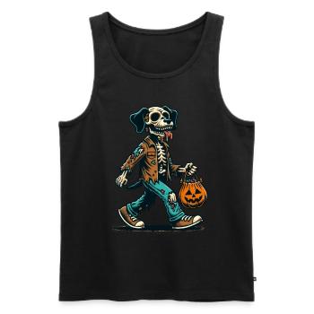 Undead Zombie Dog Trick or Treat Halloween - Men's Premium Organic Tank Top - black - Front - Michal (187cm)