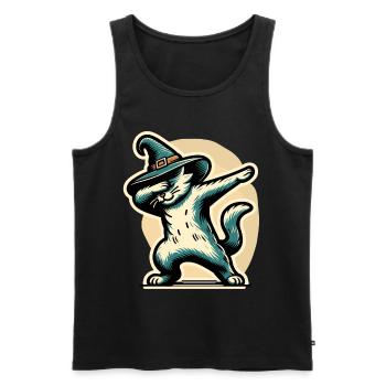 Dabbing Witches Cat Dabbing Pet Halloween - Men's Premium Organic Tank Top - black - Front - Michal (187cm)
