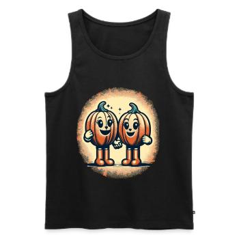 Cute Pumpkin Twins Halloween Costume Decoration - Men's Premium Organic Tank Top - black - Front - Michal (187cm)