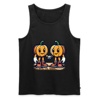 Cute Pumpkin Twins Halloween Costume - Men's Premium Organic Tank Top - black - Front - Michal (187cm)