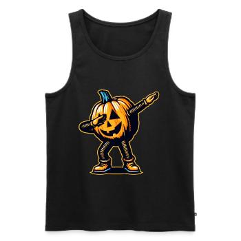 Dabbing Halloween Pumpkin Funny Dabbing Pumpkin - Men's Premium Organic Tank Top - black - Front - AI Model Male 178 light (178cm)