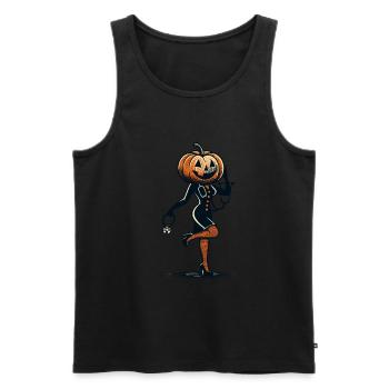 Drôle de citrouille infirmière infirmière gériatrique - Débardeur bio Premium Homme - noir - Devant - Michal (187cm)