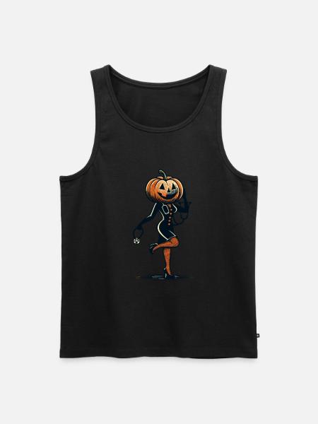 Funny pumpkin nurse geriatric nurse - Men's Premium Organic Tank Top - black
