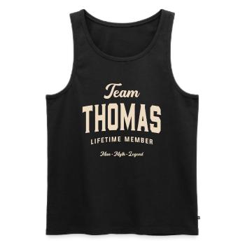 Team Thomas Lifetime Member Name Thomas - Men's Premium Organic Tank Top - black - Front - AI Model Male 178 light (178cm)