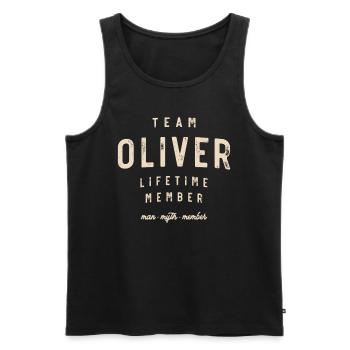 Team Oliver Lifetime Member Name Oliver - Men's Premium Organic Tank Top - black - Front - Michal (187cm)