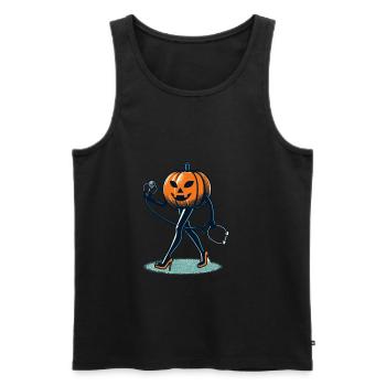 Drôle de citrouille infirmière infirmière gériatrique - Débardeur bio Premium Homme - noir - Devant - Michal (187cm)