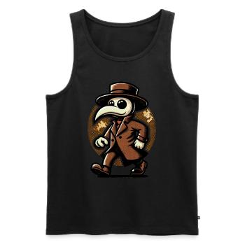 Rétro Vintage Dessin animé Halloween Costume Plague Doctor - Débardeur bio Premium Homme - noir - Devant - Michal (187cm)
