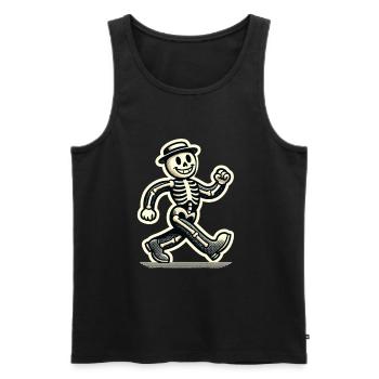 Squelette d’os d’Halloween de dessin animé vintage rétro - Débardeur bio Premium Homme - noir - Devant - AI Model Male 178 light (178cm)