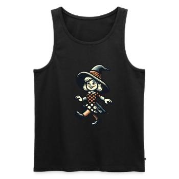 Retro Cartoon Witches Vintage Witches Design - Men's Premium Organic Tank Top - black - Front - AI Model Male 178 light (178cm)