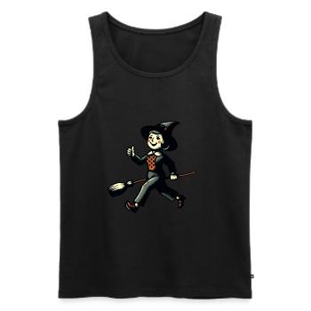 Retro Cartoon Hexen Gruseliges Party Design - Männer Premium Bio Tank Top - Schwarz - Vorne - AI Model Male 178 light (178cm)