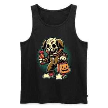 Undead Zombie Dog Trick Or Treat - Men's Premium Organic Tank Top - black - Front - Michal (187cm)