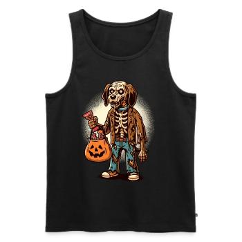 Undead Zombie Dog Trick or Treat Halloween - Men's Premium Organic Tank Top - black - Front - Michal (187cm)