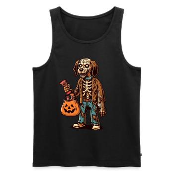 Undead Zombie Dog Trick or Treat Halloween - Men's Premium Organic Tank Top - black - Front - Michal (187cm)