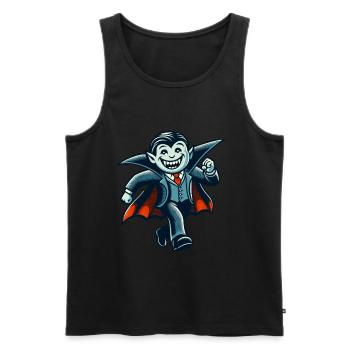 Rétro Vintage Style Halloween Costume Vampire Décoration - Débardeur bio Premium Homme - noir - Devant - Michal (187cm)