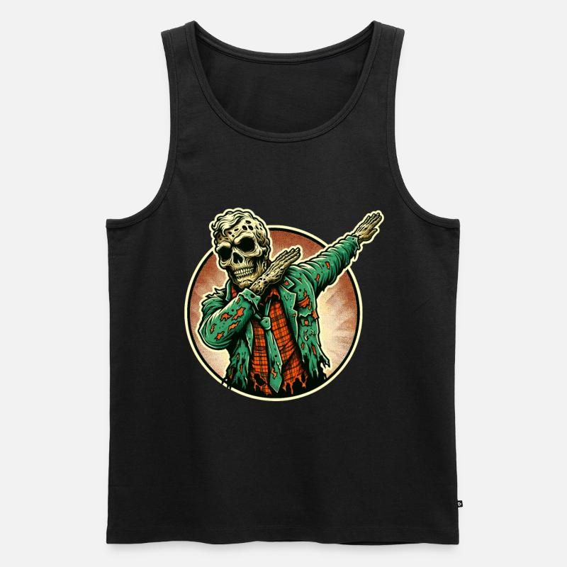 Dabbender Zombie Lustiges Dabbing Design - Männer Premium Bio Tank Top - Schwarz