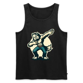 Dabbing Werewolf Funny Dabbing Design - Men's Premium Organic Tank Top - black - Front - Michal (187cm)