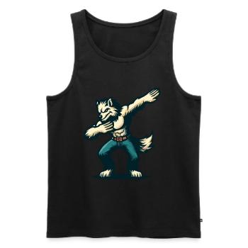 Dabbing Werewolf Funny Dabbing Design - Men's Premium Organic Tank Top - black - Front - Michal (187cm)