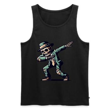 Dabbender Zombie Lustiges Dabbing Design - Männer Premium Bio Tank Top - Schwarz - Vorne - Michal (187cm)