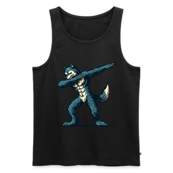 Dabbing Werewolf Funny Dabbing Design - Men's Premium Organic Tank Top - black - Front - Michal (187cm)