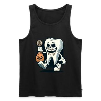Undead Zombie Tooth Halloween Costume Decoration - Men's Premium Organic Tank Top - black - Front - AI Model Male 178 light (178cm)