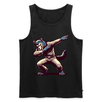 Dabbing Werewolf Funny Dabbing Design Full Moon - Men's Premium Organic Tank Top - black - Front - Michal (187cm)