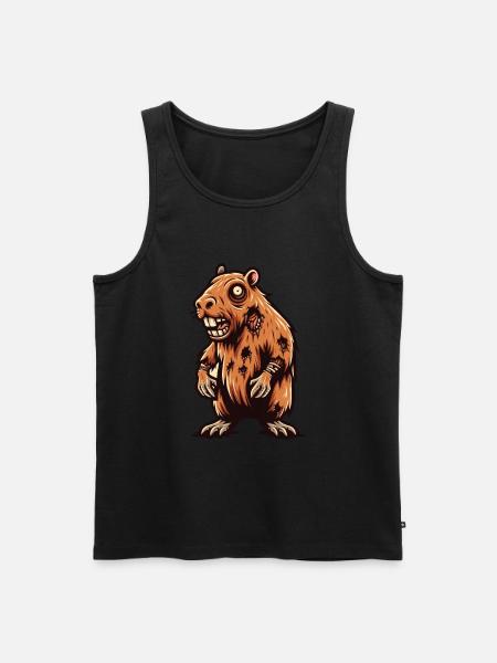 Zombie Capybara Capybara Lover Halloween - Men's Premium Organic Tank Top - black