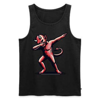 Dabbing Diable Drôle Dabbing Design Halloween - Débardeur bio Premium Homme - noir - Devant - Michal (187cm)