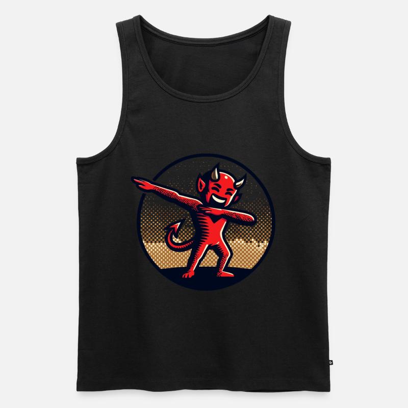 Dabbing Devil Funny Dabbing Design - Men's Premium Organic Tank Top - black
