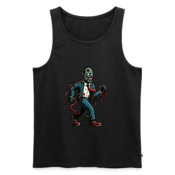 Retro Vintage Stil Halloween Zombie Kostüm Deko - Männer Premium Bio Tank Top - Schwarz - Vorne - AI Model Male 178 light (178cm)
