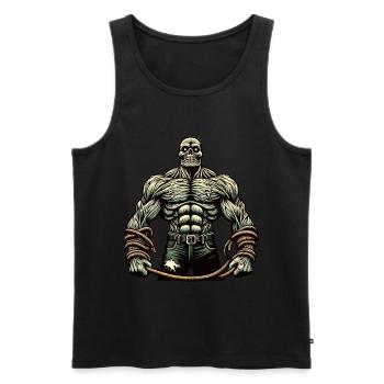 Muskulöser Bodybuilder Halloween Kostüm Deko - Männer Premium Bio Tank Top - Schwarz - Vorne - Michal (187cm)