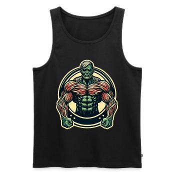 Musclé bodybuilder Halloween Costume Décoration - Débardeur bio Premium Homme - noir - Devant - Michal (187cm)