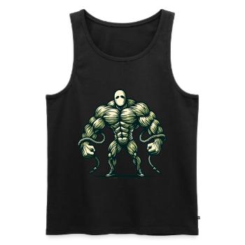 Musclé bodybuilder Halloween costume effrayant - Débardeur bio Premium Homme - noir - Devant - Michal (187cm)