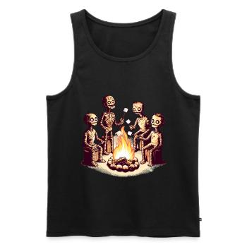 Campfire Camping Eerie Disguise - Men's Premium Organic Tank Top - black - Front - AI Model Male 178 light (178cm)