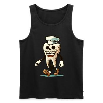 Halloween Hygiène Dentaire Drôle Dent Zombie - Débardeur bio Premium Homme - noir - Devant - Michal (187cm)