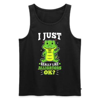 J’aime vraiment les alligators - Débardeur bio Premium Homme - noir - Devant - Michal (187cm)