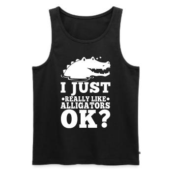 J’aime vraiment les alligators - Débardeur bio Premium Homme - noir - Devant - Michal (187cm)