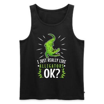 J’aime vraiment les alligators - Débardeur bio Premium Homme - noir - Devant - Michal (187cm)