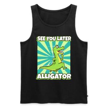 À plus tard Alligator - Débardeur bio Premium Homme - noir - Devant - AI Model Male 178 light (178cm)