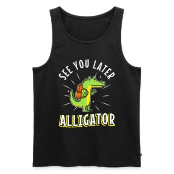 À plus tard Alligator - Débardeur bio Premium Homme - noir - Devant - AI Model Male 178 light (178cm)