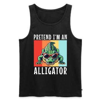 Fais semblant d’être un alligator - Débardeur bio Premium Homme - noir - Devant - Michal (187cm)