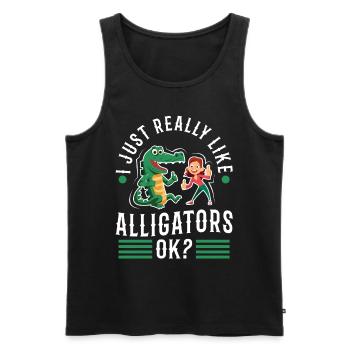 J’aime vraiment les alligators - Débardeur bio Premium Homme - noir - Devant - Michal (187cm)